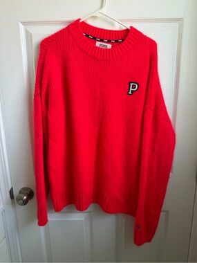 PINK Victoria's Secret Red Crewneck Knit Sweater